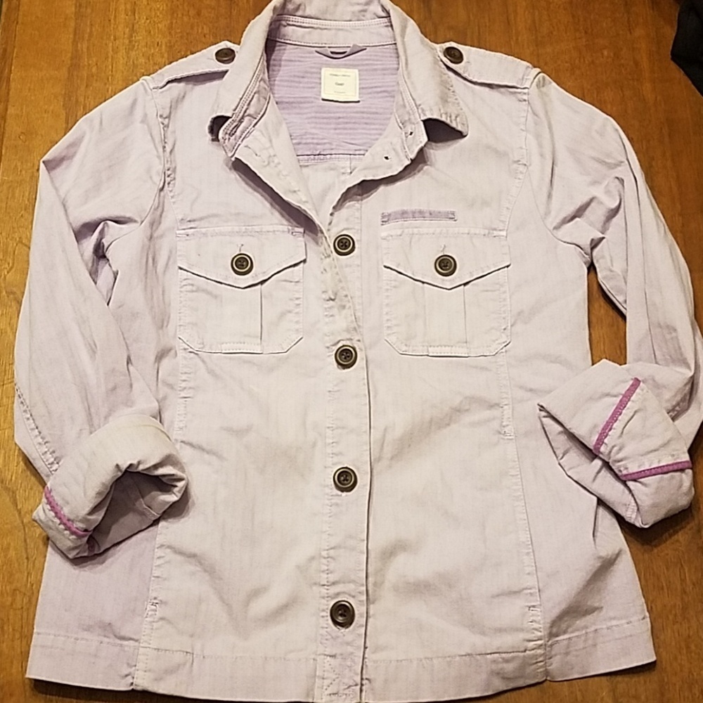 #064 Gap Small Button down purple cotton jacket